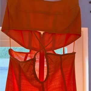 Vibrant Orange Sleeveless Dress